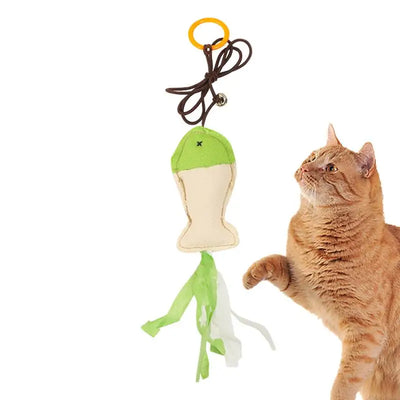 Fish Cat Toy Interactive Cat Toy Cat Toys With Bell For Indoor Outdoor Cats Interactive Fishing Stitchable Toy Interactive Game