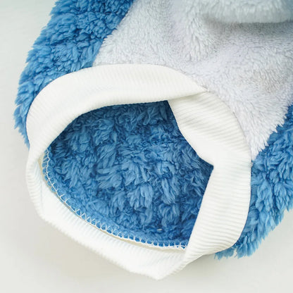 Funny Dog Shark Costume Cute Autumn Winter Pet Clothes Halloween Holiday Coat Cosplay Dress Warm Fleece Hoodie for Small Dogs