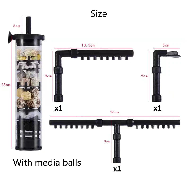 Aquarium Filter 4 in 1 fish tank filters for Fecal Suction  Water Purification High-efficiency Filtration With Filter Balls