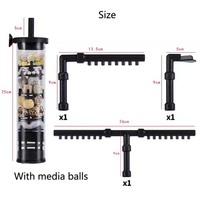 Aquarium Filter 4 in 1 fish tank filters for Fecal Suction  Water Purification High-efficiency Filtration With Filter Balls