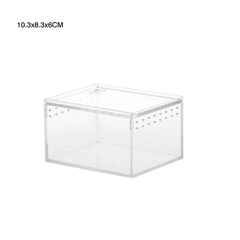 Reptile Pet Breeding Box Transparent Animal Habitat Cage With Breathable Holes Water Leakproof Box For Spider Snake Lizard