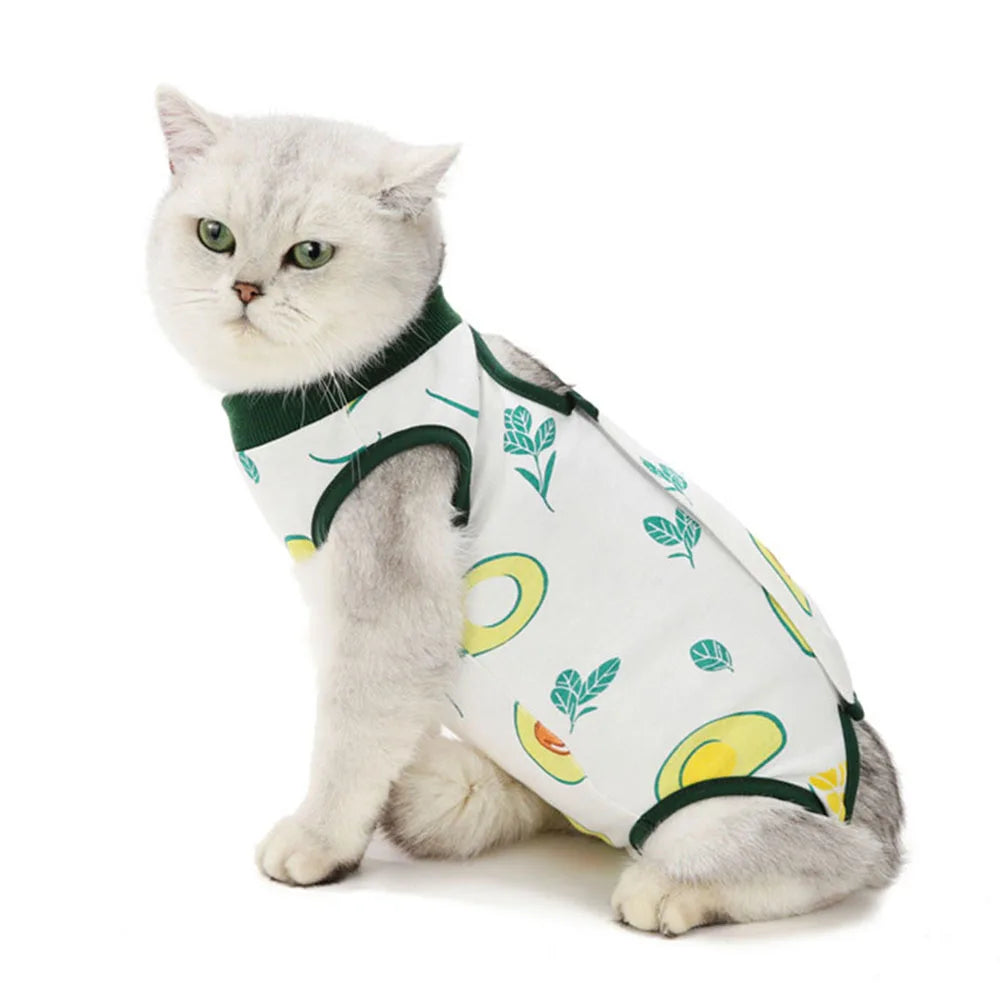 Cat Recovery Suit Kitten Suit E-Collar Alternative for Cats Puppies Small Dogs Abdominal Skin Anti Licking Pajamas Pet Clothing