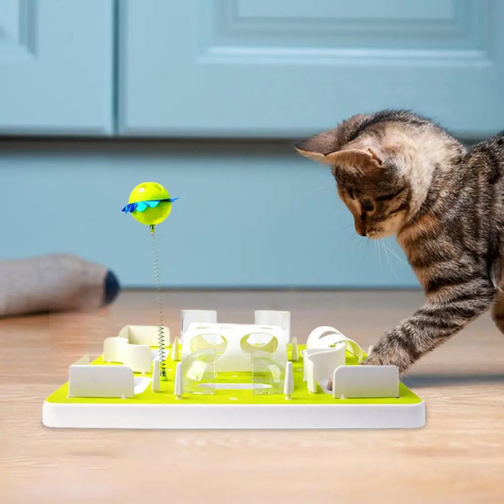 Cat Feeder Slow Eating Bloat Stop Food Plate Maze Interactive Puzzle Anti Skid Dishes Tray Home Pet Accessories Training Tool
