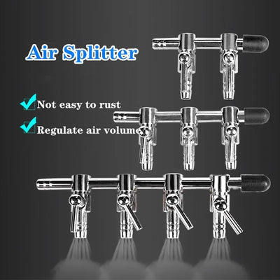 Aquarium 1-8 Way Air Splitter Valve Fish Tank Air Pump Flow Splitter Distributor Pump Valve Tap Lever Control Switch Valve