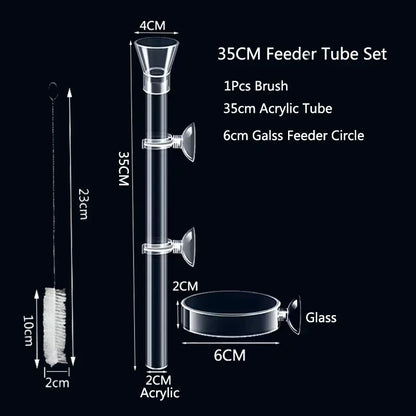 Acrylic Aquarium Feeder Tube Dish Transparent Fish Tank Shrimp Snail Shrimp Food Feeder Bowl Aquarium Feeding Set Accessories