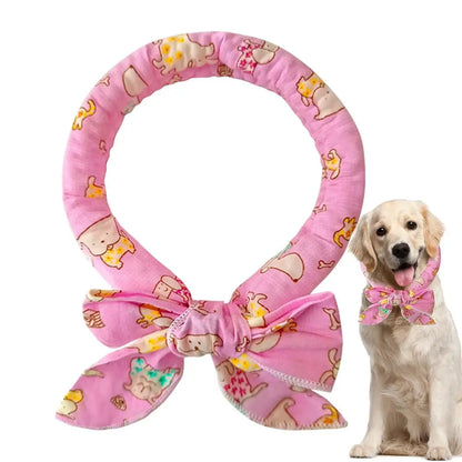 Pet Cooling Collar Bow Tie Dogs Cats Instant Cooling Neck Waring Reusable Instant Cooling Bandanas Dog Cooling Neck Wraps