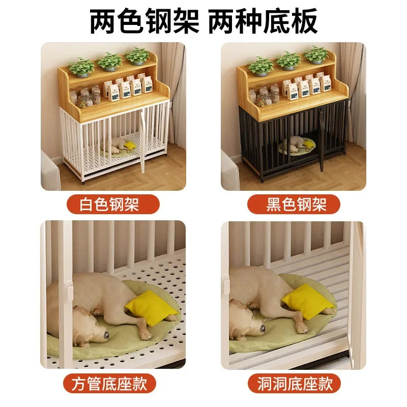 Dog cage household indoor with toilet pulley exquisite workmanship small medium and large dog cage reinforced kennel villa heigh
