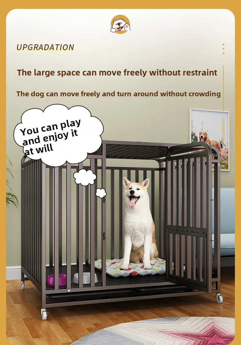 Dog cage Household Indoor with toilet Large Medium Small Dog Teddy Corgi Bichon Shiba Golden Retriever Large cage Kennel