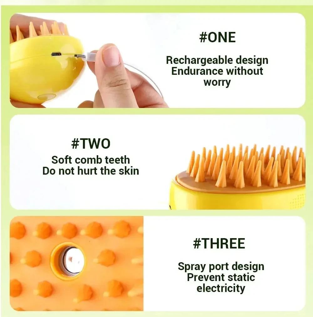 Cat Brush Steamy Dog Brush Electric Spray Cat Hair Brushes Pet Grooming Comb Hair Removal Massage Pet Accessories