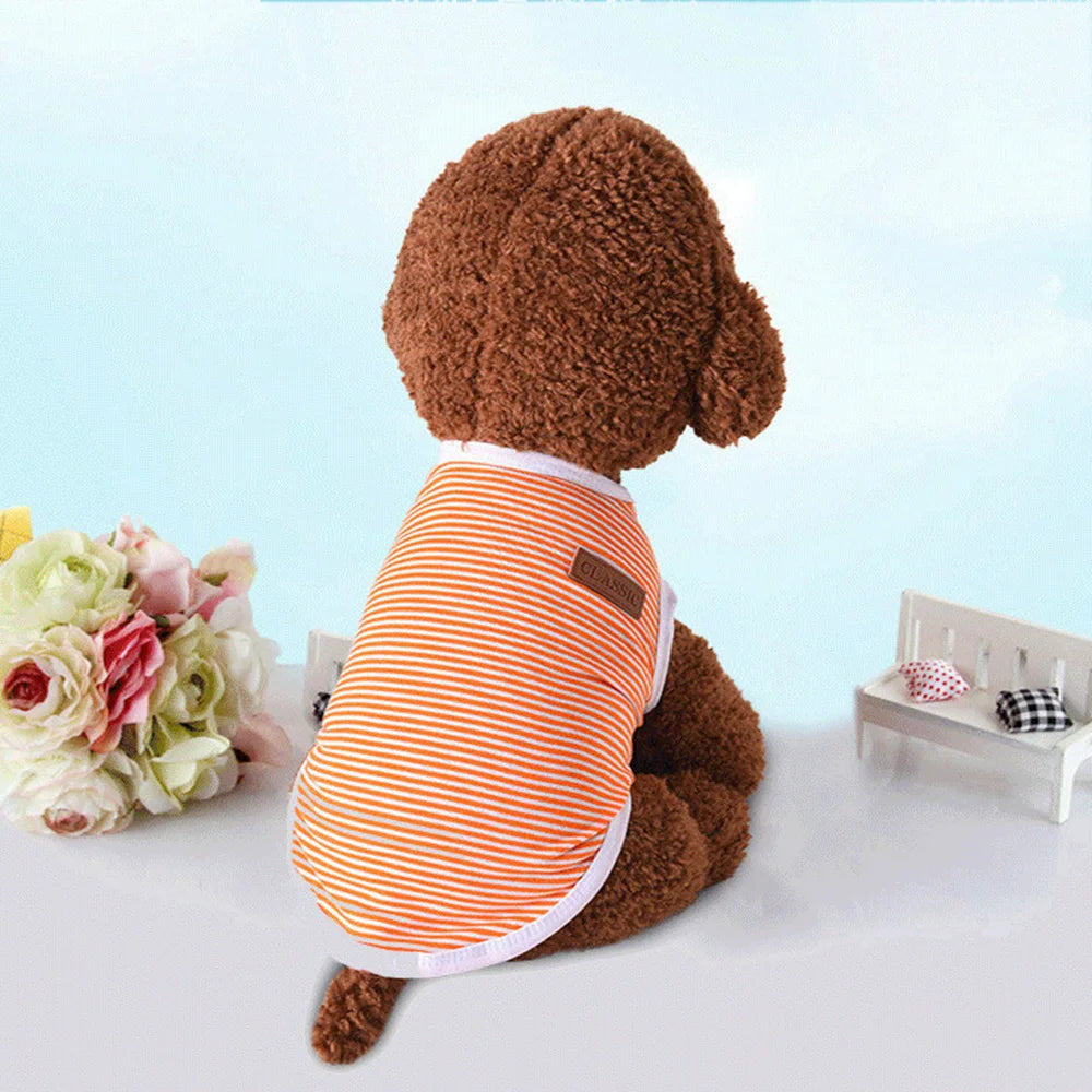 Classic Stripe Pet Cat Clothes for Cats Summer Dog Cat Vest Shirt katten kleding Kedi Suit Goods For Pets Cats Costume Clothing