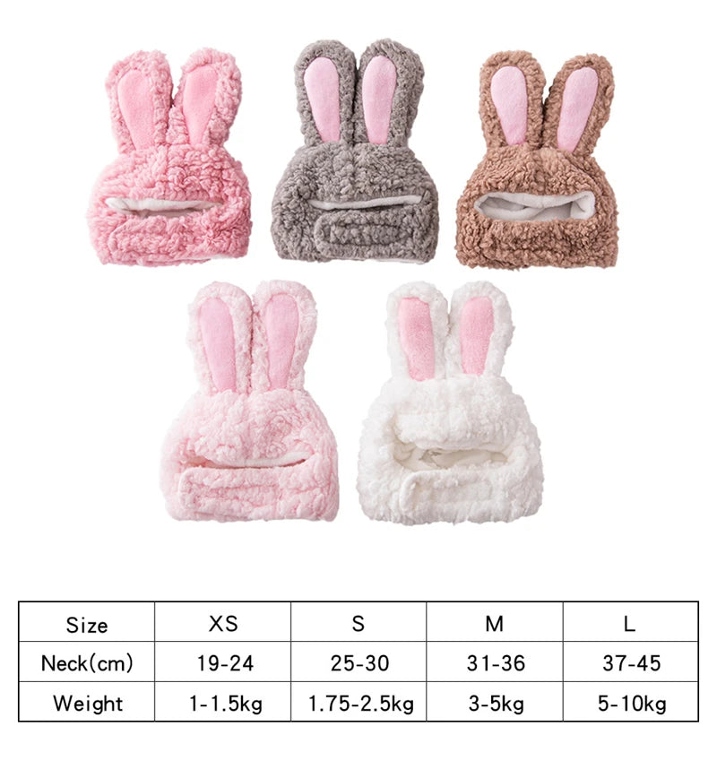 Plush Rabbit Ears Pet Dog Accessories Cosplay Cat Hat Winter Lovely New Year Christmas Puppy Headgear Soft Velvet Pet Supplies