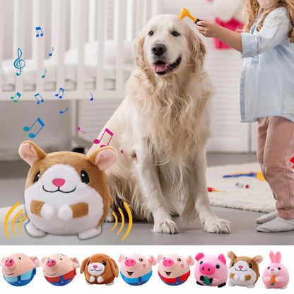 Active Moving Pet Plush Toy Plush Puppy Dog Toys That Move Auto Bounce Squeaky Pet Toy Dog Toys Soft Plush Pet Toy Cute Fun