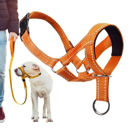 Mouth Leashes for Dogs Padded Adjustable Dog Head Harness Leader Leashes for Dog over Mouth Training Leashes Dog Head Collar