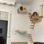 Cat Climbing Shelves Wall Mounted Cat House Wooden Cat Furniture Bridge with Protection Network for Cat & Kitten Ladders & Steps