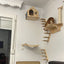 Cat Tree Wall Mounted Wooden Climbing Frame Cat House Cat Bridge Scratching Post and Ladder Wall Playground for Kitten Play Rest