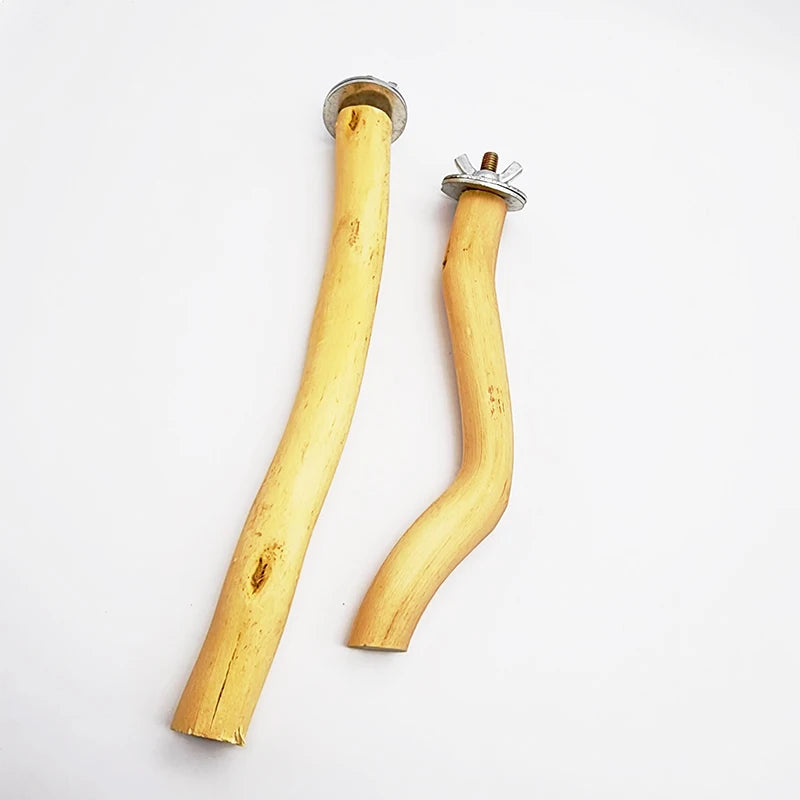 Natural Wood Pet Parrot Raw Wood Fork Tree Branch Stand Rack Squirrel Bird Hamster Branch Perches Chew Bite Toys Stick