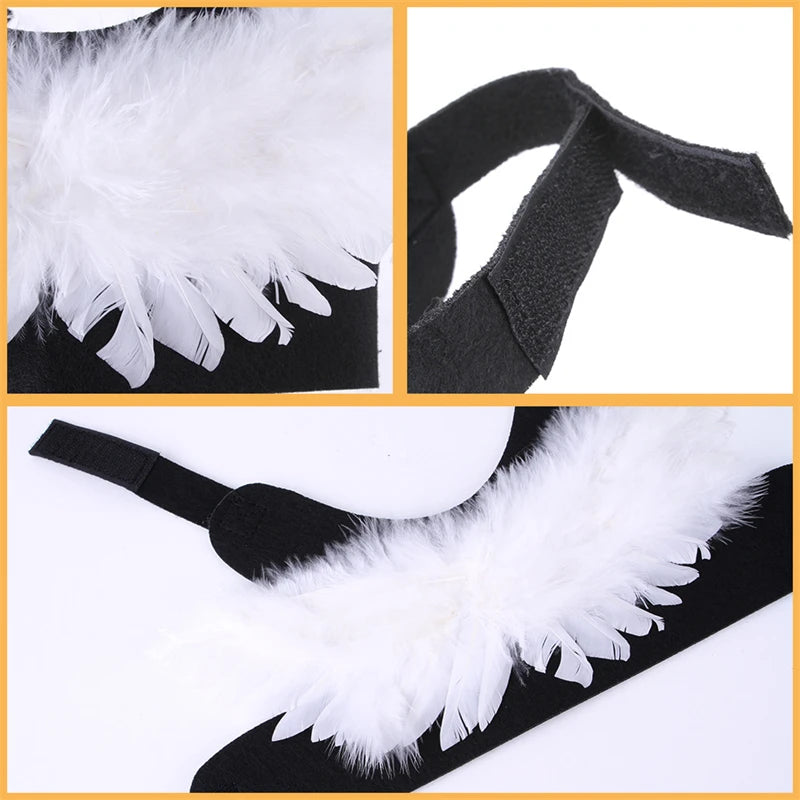 Angel Wings Pet Dogs Accessories Festival Halloween Puppy Costume Clothes Black White Cosplay Jacket Luxury Designer Pet Items