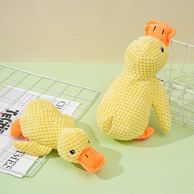 Dog toy plush companion sleeping duck bite resistant grinding sound making toy small and medium-sized dog pet relaxation tool