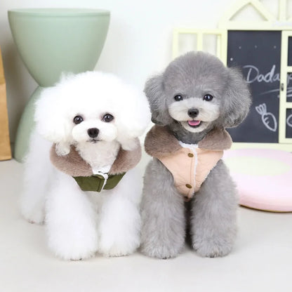 Winter Warm Fur Collar Dog Jacket Windproof & Waterproof Dog Clothes for Small Dogs Puppy Vest Chihuahua Yorkie Coat Pet Costume