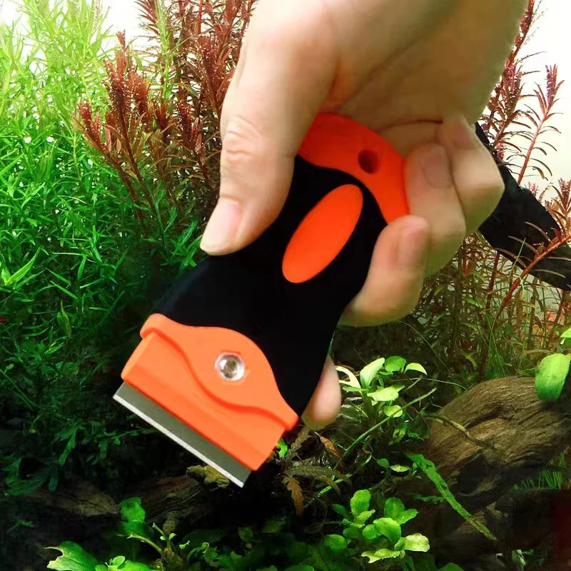 Multifunctional Aquarium Algae Remover Scraper Blade Metal Blades algae removal Fish Tank Aquatic Water Plant  Cleaning Tools