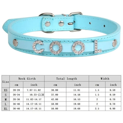 Custom Cat Dog Collar Personalized Rhinestone Puppy Collars Adjustable Letter Crown Charm Name Dog Necklace Chihuahua Id Collar