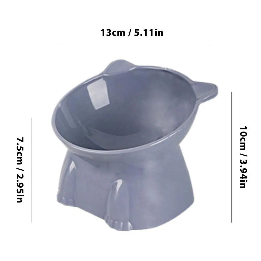Elevated Cat Food Bowl Tilted Food Dish For Indoor Cats Non-slip Pet Food Bowls Tall Cat Feeding Bowls For Prevent Neck Fatigue