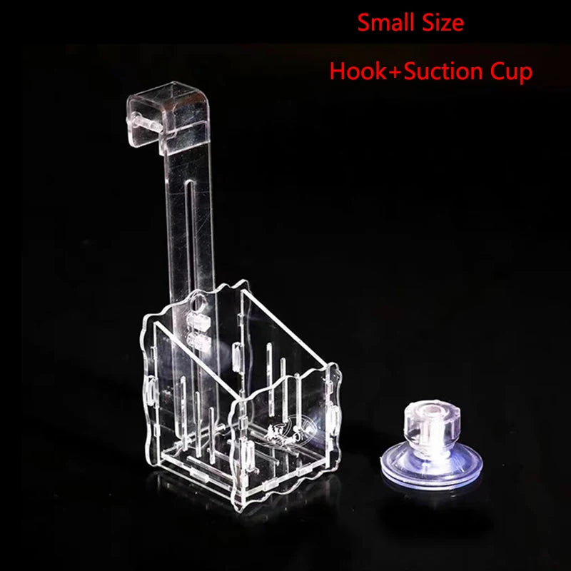 Hanging Fish Tank Crystal Acrylic Pot Polka Aquarium Decoration Water Planting Cylinder Cup Feeding Accessories with SuctionCup