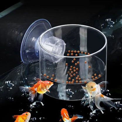 1Pcs Fish Feeding Aquarium Feeding Ring Fish Tank Station Floating Food Tray Feeder Aquarium Accessory with Strong Suction Cups