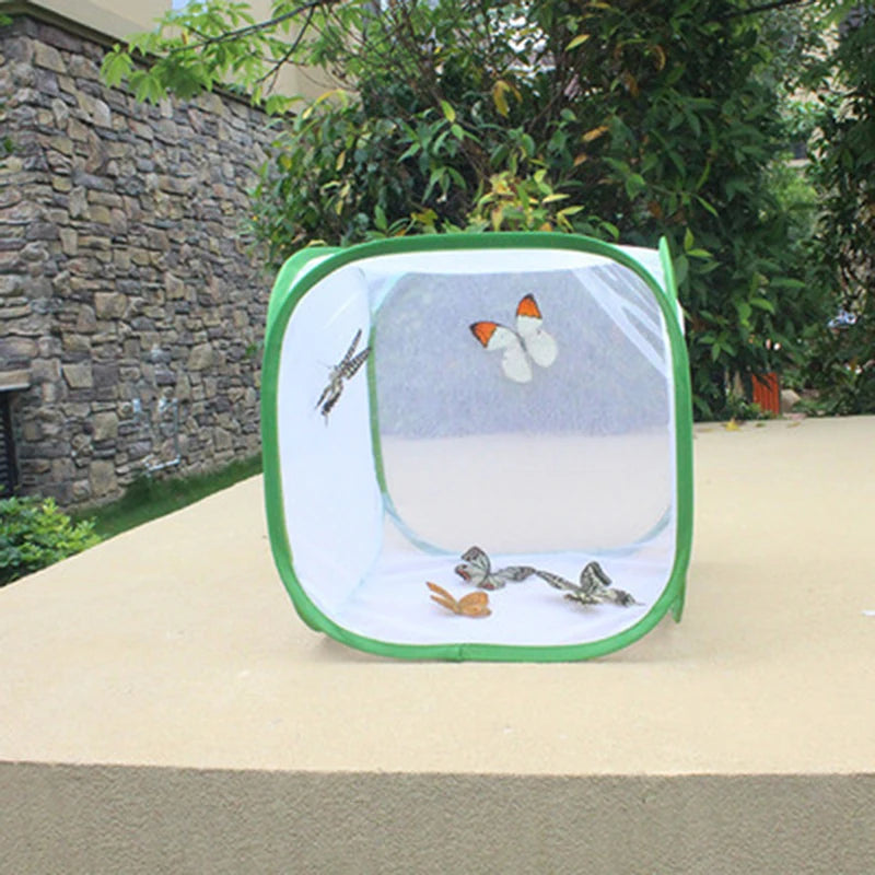 Collapsible Insect Cage Mesh Habitat Bird Butterfly Mantis Stick Grid Breeding Cricket Net Cloth Farm Cocoon Silkworm Hatch Cage