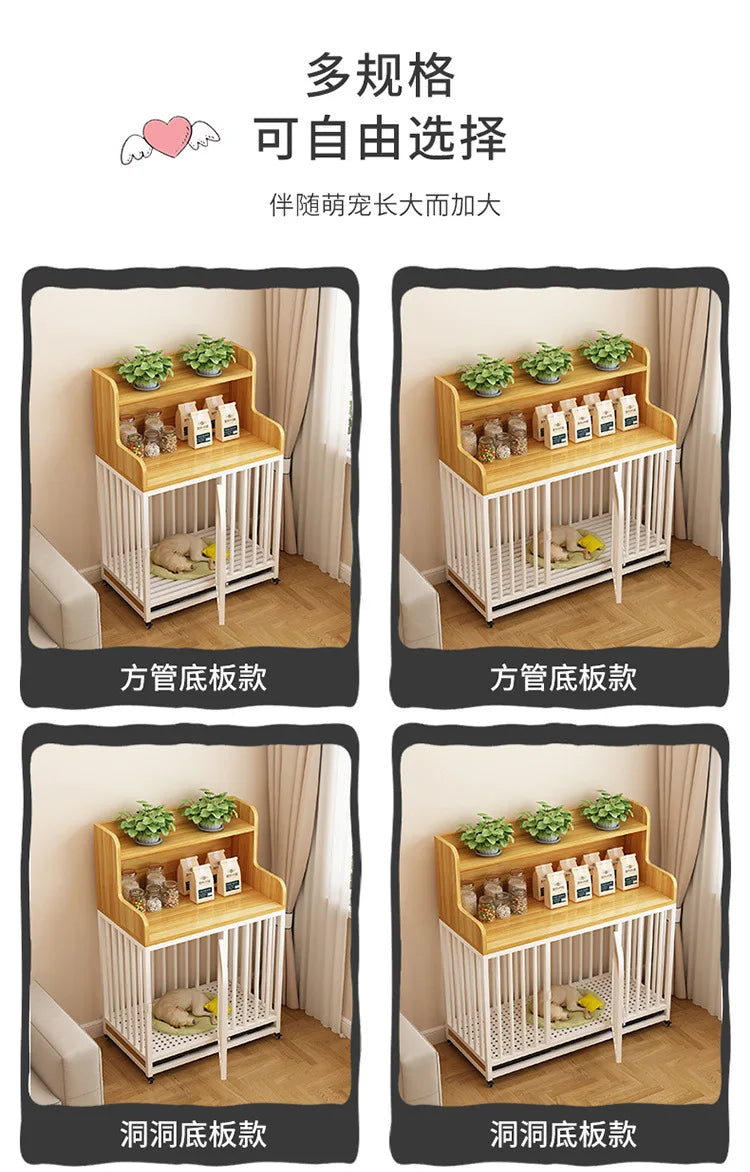 Dog cage household indoor with toilet pulley exquisite workmanship small medium and large dog cage reinforced kennel villa heigh