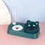 Pet Cat Bowl Automatic Feeder Water Dispenser Dog Cat Food Bowl with Drinking Raised Stand Double Dish Bowls for Cats Dogs Pet