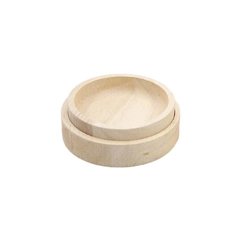 Smooth Wooden Hamster Feeding Bowl Hamster Food Bowl Small Animal Round Feeding Dish for  Chinchilla Hamsters Gerbils Mice