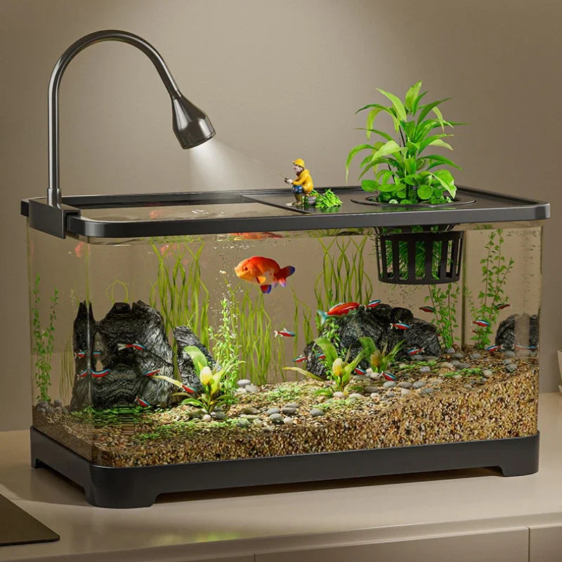 Large Transparent Turtle Tank with Basking Platform High Definition PET+ABS Plastic Anti Drop Aquarium Fish Tank Reptiles Box