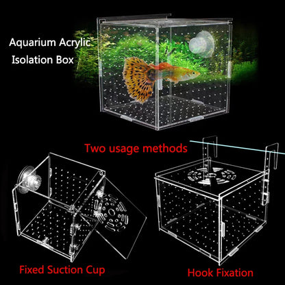 HighTransparent Acrylic Aquarium Fish Breeding Feeding Isolation Box Fish Aquarium Breeder Hatching Incubator Tank  Accessories