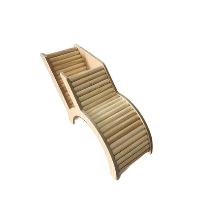 Wood Hamster Hideaway Toy Wooden Hamster House with Climbing Ladder Small Animals Castle Home for Dwarf Mice Gerbils Small Pets