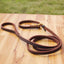 Pet Dog Flat Slip Lead British Style Durable Real Leather Dog Leash Smooth Adjustable Dog Slip Loop Lead for Walking & Showing