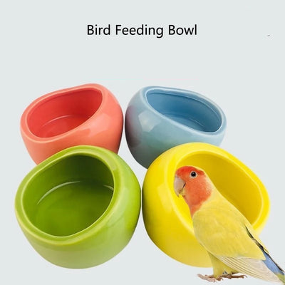 Imitation Ceramic Bird Feeder bowl Plastic Parrot Feeding Food Drinking Bowl for Parakeet Lovebird Finches Bird HamsterSupplies