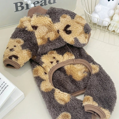 Winter Warm Fleece Dog Jumpsuit Pet Dog Clothes for Small Dogs Autumn Four Legs Pajamas Plush Dog Coat Chihuahua Poodle Costumes