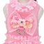 Dog Bow Dress Harness Leash Set for Small Medium Dogs Breathable Mesh Pet Tulle Skirt with Sequins Luxury Design Dog Clothes