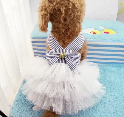 10PCS Pets Accessaries Dogs Cats Princess Flower Lace Dress For Pet Wedding Party Spring Summer small Teddy girl ropa para perro