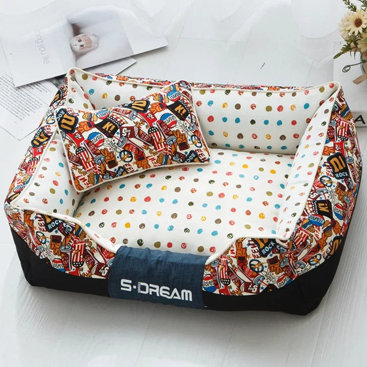 Kennel cat litter can be dismantled and washed in winter, golden retriever teddy large dog and dog mat, four-season universal