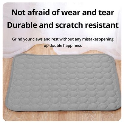 1pc Puppy Grey Ice Silk Cooling Pad Summer Cool Breathable Cooling Washable Reusable Bite Resistance Small Pet Cat Sleeping Pad