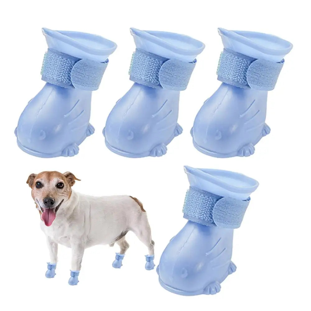 Winter Boots For Dogs Paw Protectors Anti-Slip Dog Boot Snow Shoes Adjustable Soft Dog Winter Boots 4pcs Puppy Shoes For Small