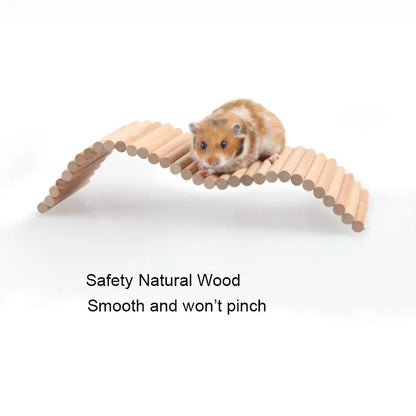 Smooth Wooden Hamster Ladder Climbing Ropeway Hamster Toy Pet Training Round Boardwalk Parrot Boardwalk Parrot Toy Bird Supplies