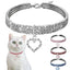 New Cat Dog Collar Three Row Elastic Rhinestone Pet Collars Love Decoration Necklace Puppy Kitten Ornament Pets Supplies