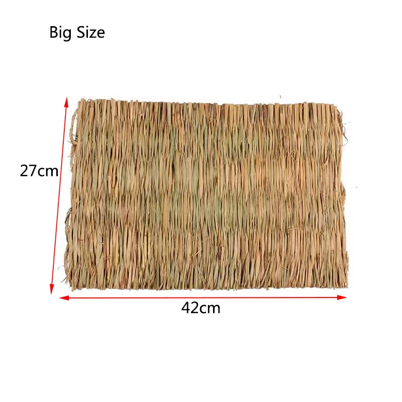 Handmade Straw Woven Pet Chew Mat Pad Pet House Cage Accessories For Hamster Rabbit Chinchilla Guinea Pig Small Pet Products