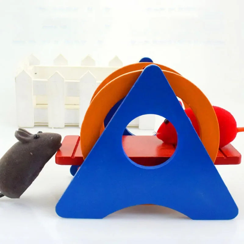 Small Pet Hamster Toys Guinea Pig Toy Wood Swing Funny Colorful Hamster Wing Set Natural Wood Pet Hammock Hamster Accessories