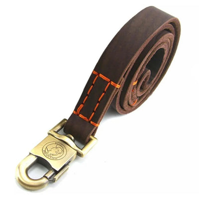 Heavy Duty Leash for Dogs Soft Hand-stitched Thick Real Leather Dog Leash Military Grade Dog Lead Training Leash for Large Dogs