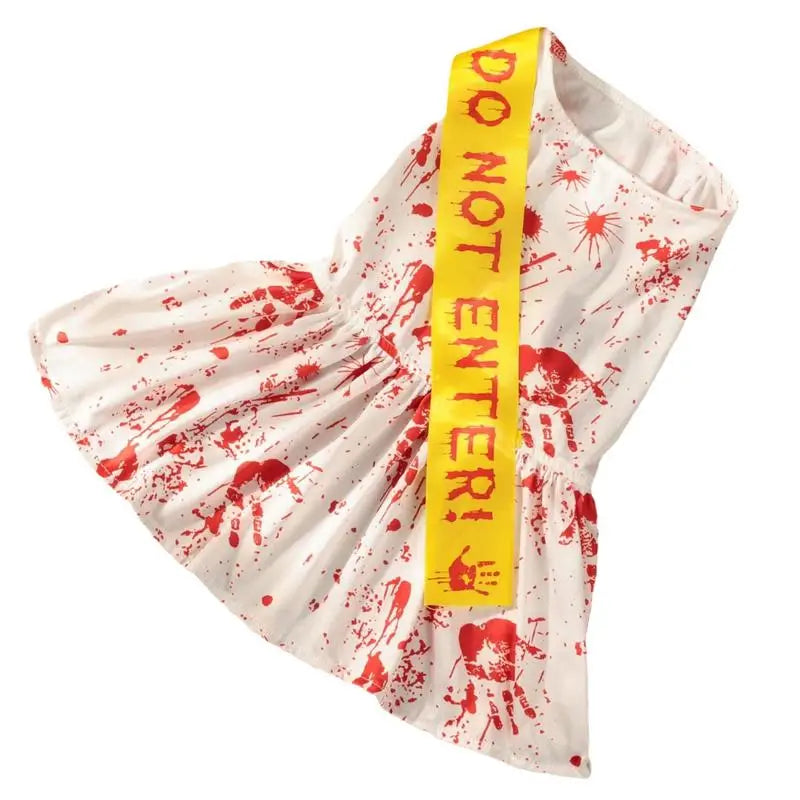 Dog Halloween Clothes Pet Dress Bloody Halloween Costume Dog Halloween Blood Skirt Halloween Seals Clothes Puppy Cosplay Costume