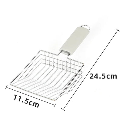 Cat Litter Scoop Metal Cat Litter Shovel Comfortable Handle Scoop For Cats Toilet Cleaning Tools Stainless Steel Cats Shovel